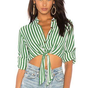 NWT Faithfull the Brand Zeus Stripe Green Shirt